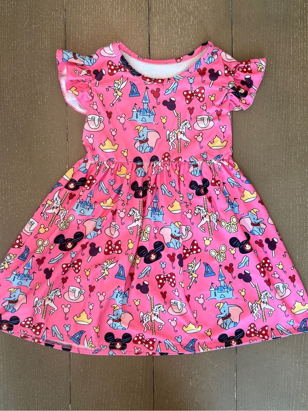 Boutique Girls Disney Minnie Mouse Princess Pink Twirl Dress • Size 120 (5T US)